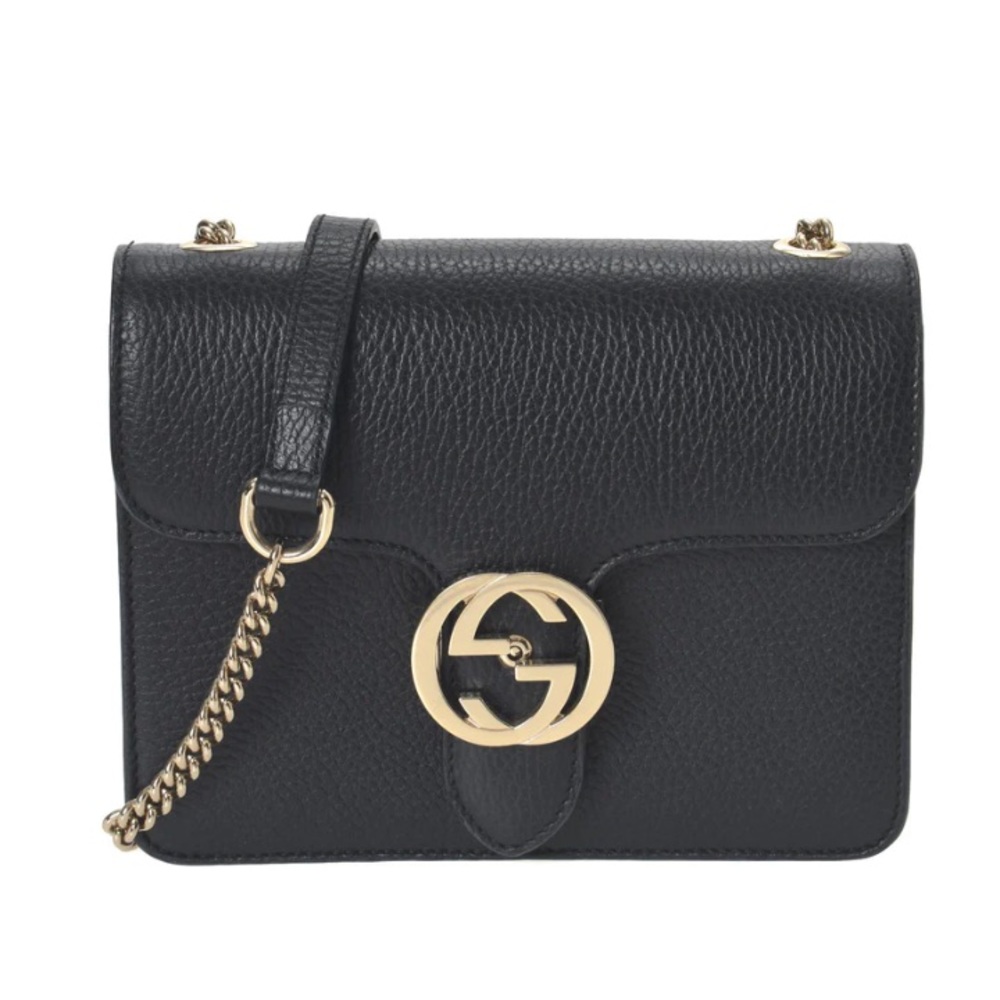 Gucci Black Pebble Leather Crossbody/Shoulder Bag
